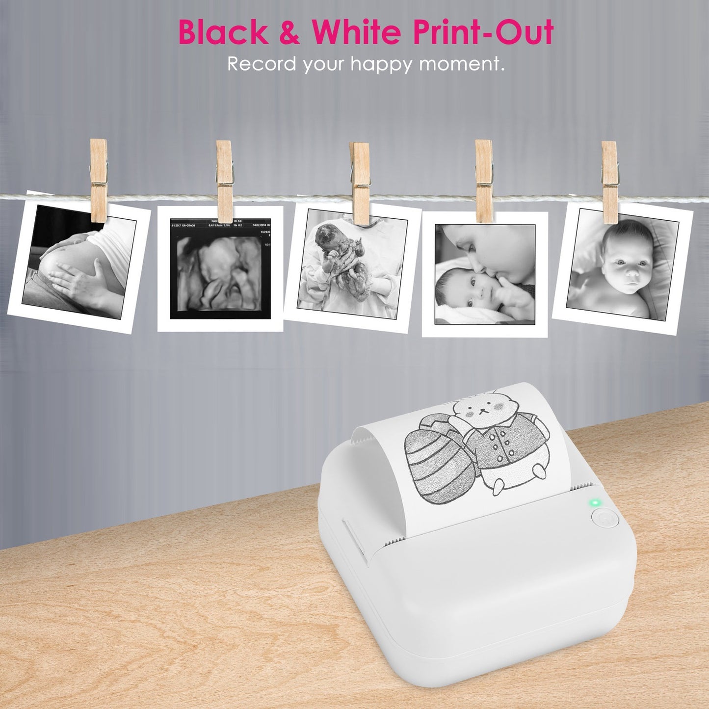 Portable Mini Wireless Thermal Printer – Inkless Photo & Label Printer
