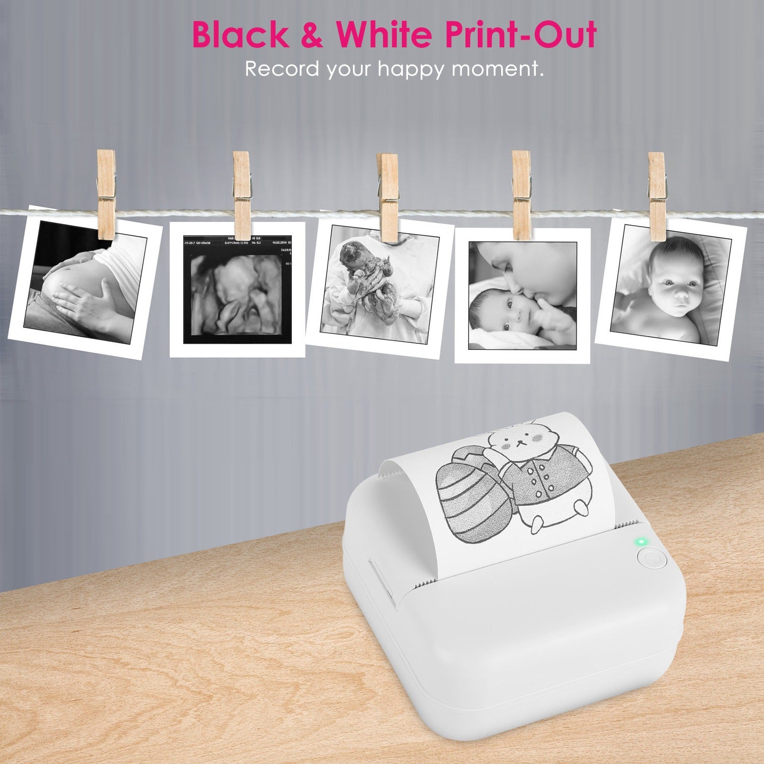 Mini Printer - Printer Paper 'Options' -- Pocket Wireless Thermal Printer Portable Mini Sticker Maker Machine Rechargeable Inkless Photo Printer For Printing Label