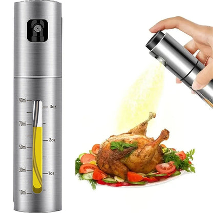 Stainless Steel Kitchen Oil Spray Bottle – Barbecue & Cooking Gadget