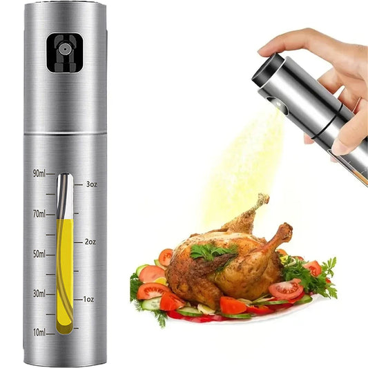 Stainless Steel Kitchen Oil Spray Bottle – Barbecue & Cooking Gadget