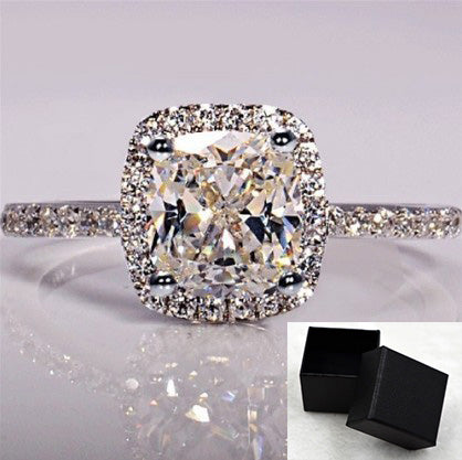 Elegant White Gold Bridal Engagement Ring for Women