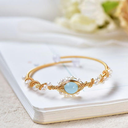 Vintage Pearl Gold Plated Bracelet for Women