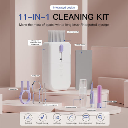 Portable 11 In 1 Multifunctional Cleaning Kit Computer Keyboard Cleaner Phone Screen Clean Tools