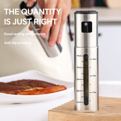 Stainless Steel Kitchen Oil Spray Bottle – Barbecue & Cooking Gadget