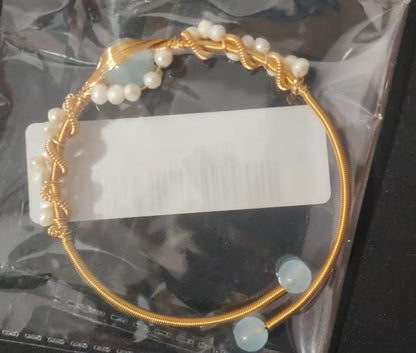 Vintage Pearl Gold Plated Bracelet for Women