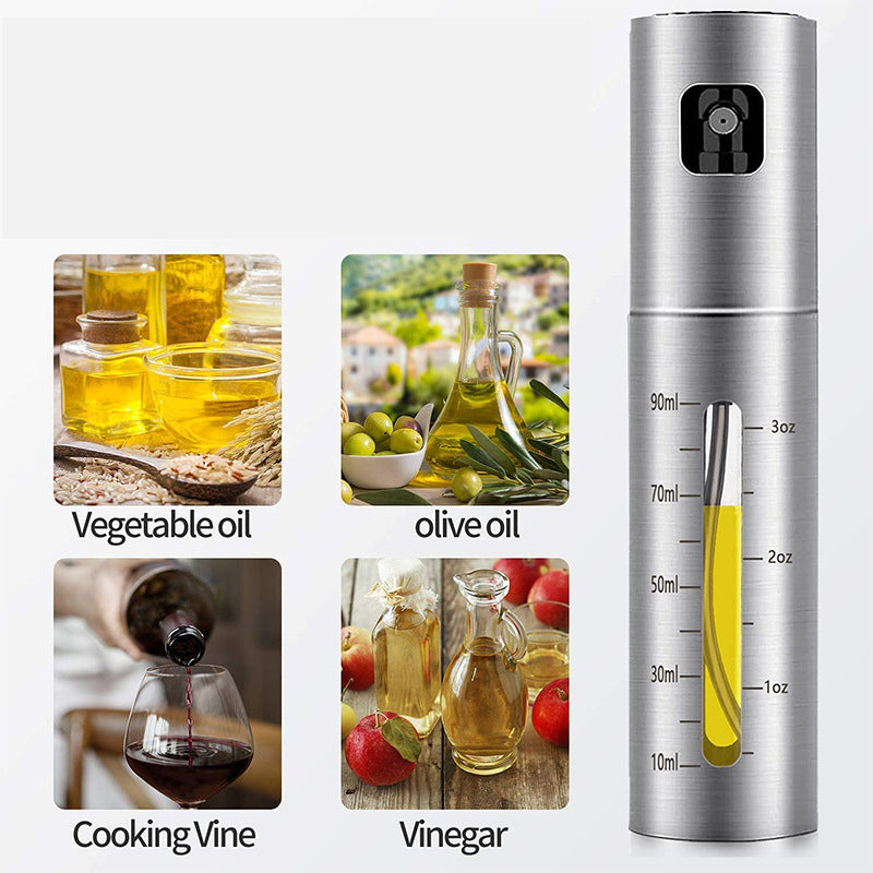 Stainless Steel Kitchen Oil Spray Bottle – Barbecue & Cooking Gadget