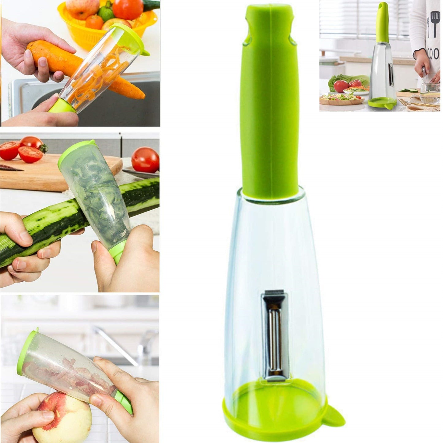 Multifunctional StoragePeeler Knife Peeler With Rubbish Bin  Kitchen Gadgets Tools