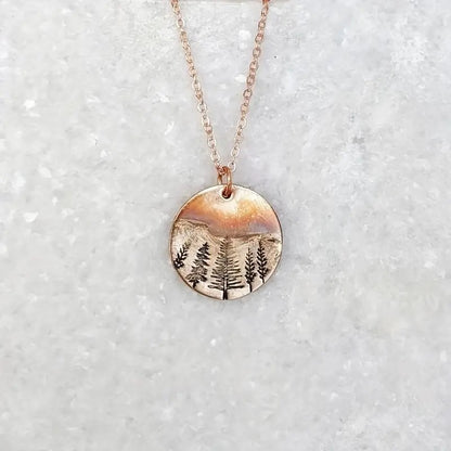 Retro Minimalist Necklace In The Shape Of A Forest Pine Tree